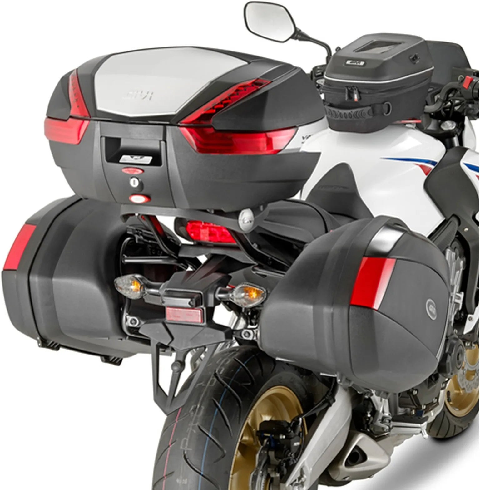 Baúl Monolock Negro 30 Lt Plastico - Givi Compatible Con Honda Cb 650 F (2014-2016)