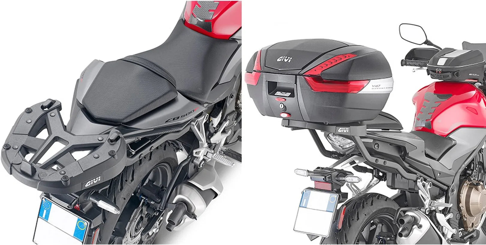 Baúl Monolock Negro Tech 29 Lt Plastico - Givi Compatible Con Honda Cb 500 F (2019-2023)