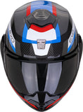 Casco Modular Para Moto Scorpion Exo Exo-Tech Evo Carbon Carbon Fiber Negro Azul Rojo Cosy Talla M