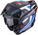 Casco Modular Para Moto Scorpion Exo Exo-Tech Evo Carbon Carbon Fiber Negro Azul Rojo Cosy Talla M
