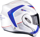 Flip-Up Motorcycle Helmet Scorpion Exo Exo-Tech Evo Pro Ultra Tct White Blue Red Acuti Size Xs
