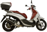 Tubo De Escape Sin Homologación Acústica Nero Acero Fondo Carbono - Leovince Compatible Con Piaggio Beverly 350 Sport Touring E3 (2011-2016)
