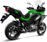 Tubo De Escape Con Homologación Acústica Nero Acero Fondo Carbono - Leovince Compatible Con Kawasaki Versys 1000 (2019-2024)