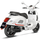 Sistema De Escape Completo Sin Catalizador Y Sin Homologación Acústica Nero Acero Fondo Carbono - Leovince Compatible Con Piaggio Vespa Gts 300 Hpe (2021-2024)