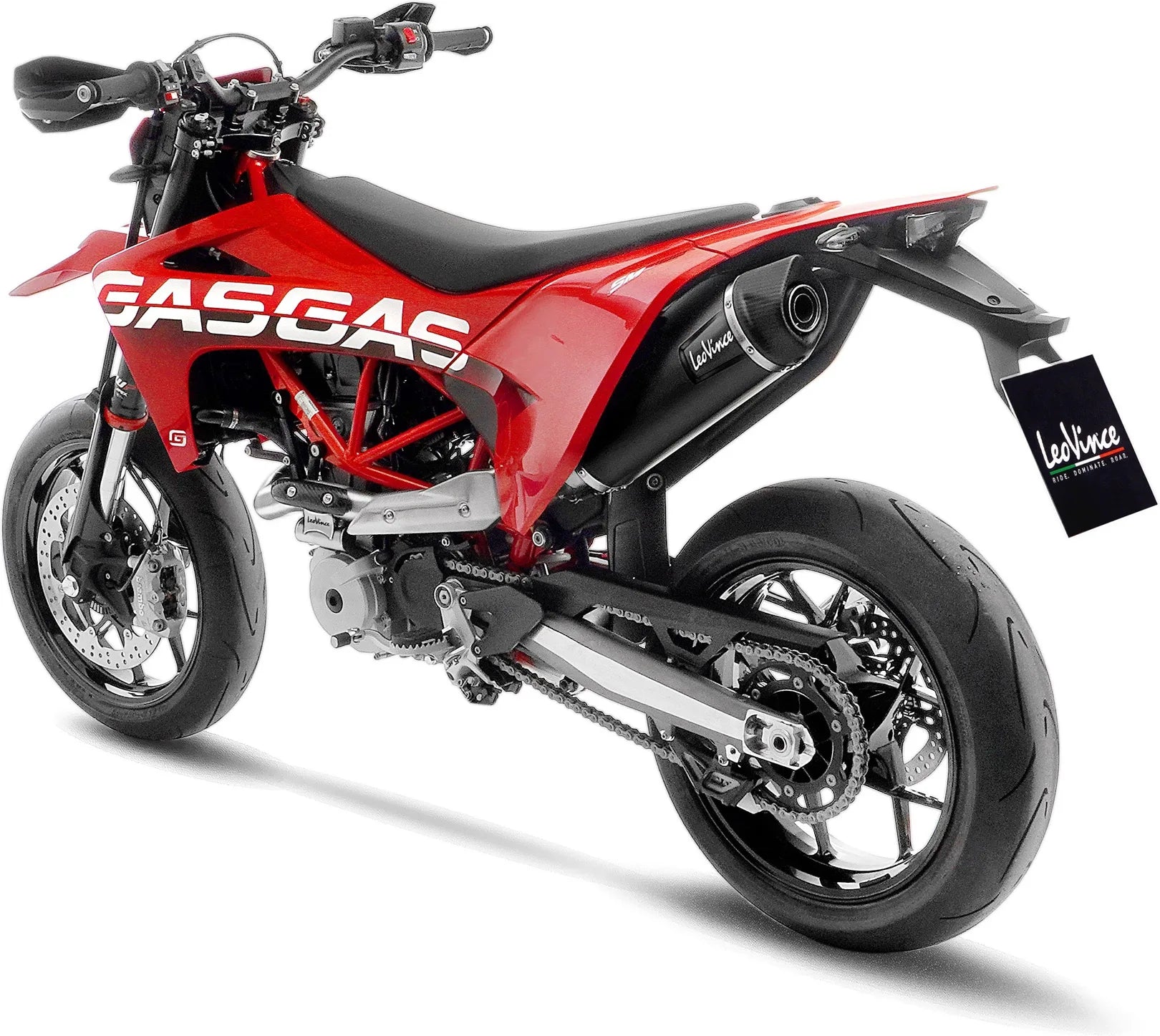 Sistema De Escape Completo Con Catalizador Y Homologación Acústica Nero Acero Fondo Carbono - Leovince Compatible Con Gasgas Sm 700 (2022-2024)