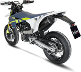 Sistema De Escape Completo Con Catalizador Y Homologación Acústica Nero Acero Fondo Carbono - Leovince Compatible Con Husqvarna 701 Enduro - Lr (2017-2020)