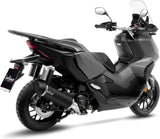 Tubo De Escape Con Homologación Acústica Nero Acero Fondo Carbono - Leovince Compatible Con Honda Sh 350 I (2021-2024)