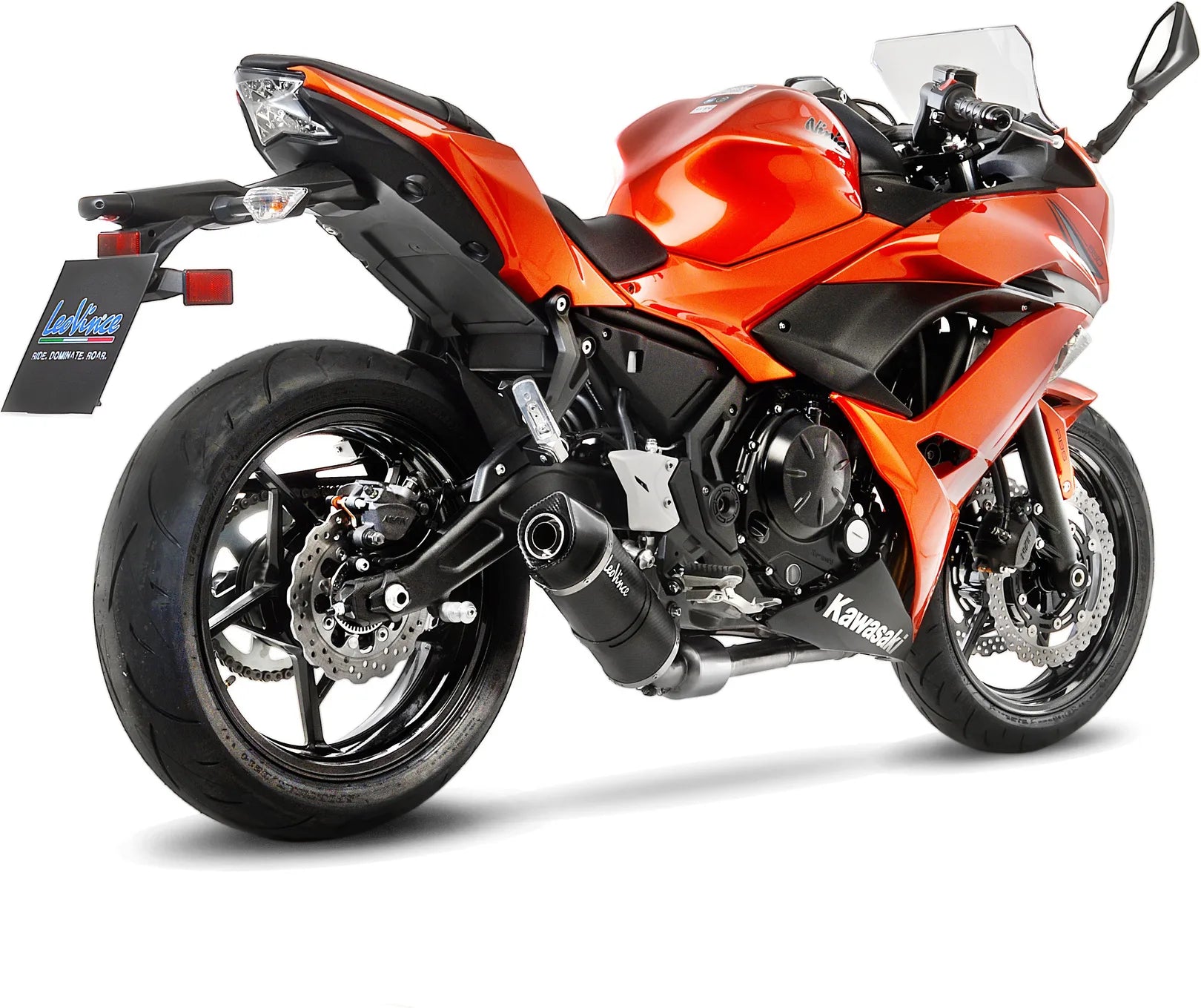 Sistema De Escape Completo Sin Catalizador Y Sin Homologación Acústica Lv One Evo Carbono Fondo Carbono - Leovince Compatible Con Kawasaki Ninja 650 (2020)