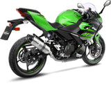 Tubo De Escape Con Homologación Acústica Lv One Evo Acero Fondo Carbono - Leovince Compatible Con Kawasaki Z 400 (2022-2023)