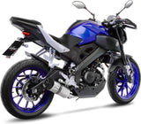 Sistema De Escape Completo Con Catalizador Y Homologación Acústica Lv One Evo Acero Fondo Carbono - Leovince Compatible Con Yamaha Mt-125 (2017-2019)