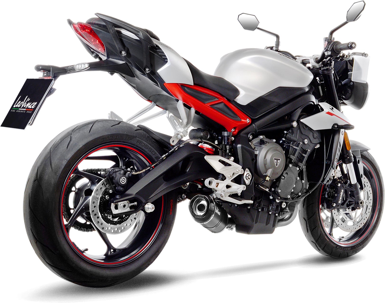 Exhaust Tip Without Sound Certification Lv One Evo Carbon Fiber Carbon Fiber End Cap - Leovince Compatible With Triumph Street Triple 765 R - Sa2 (2020-2022)