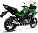 Tubo De Escape Con Homologación Acústica Lv One Evo Acero Fondo Carbono - Leovince Compatible Con Kawasaki Versys 1000 (2019-2024)