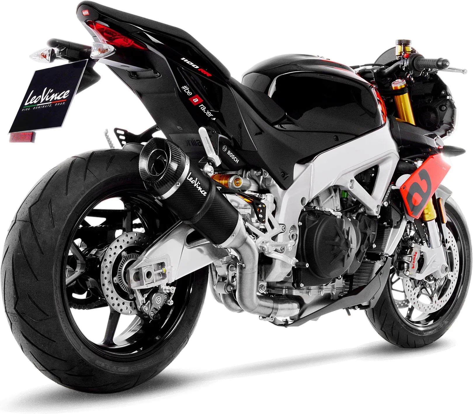 Tubo De Escape Sin Homologación Acústica Factory S Carbono Fondo Carbono - Leovince Compatible Con Aprilia Tuono V4 1100 Factory (2019-2020)