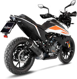 Tubo De Escape Sin Homologación Acústica Lv One Evo Acero Negro Fondo Carbono - Leovince Compatible Con Ktm 390 Adventure (2020-2024)