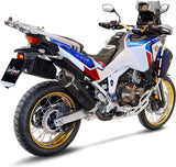 Tubo De Escape Con Homologación Acústica Lv One Evo Acero Negro Fondo Carbono - Leovince Compatible Con Honda Crf 1100 L Africa Twin (2020-2023)