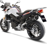 Tubo De Escape Con Homologación Acústica Lv One Evo Acero Negro Fondo Carbono - Leovince Compatible Con Bmw F 800 Gt (2017-2020)