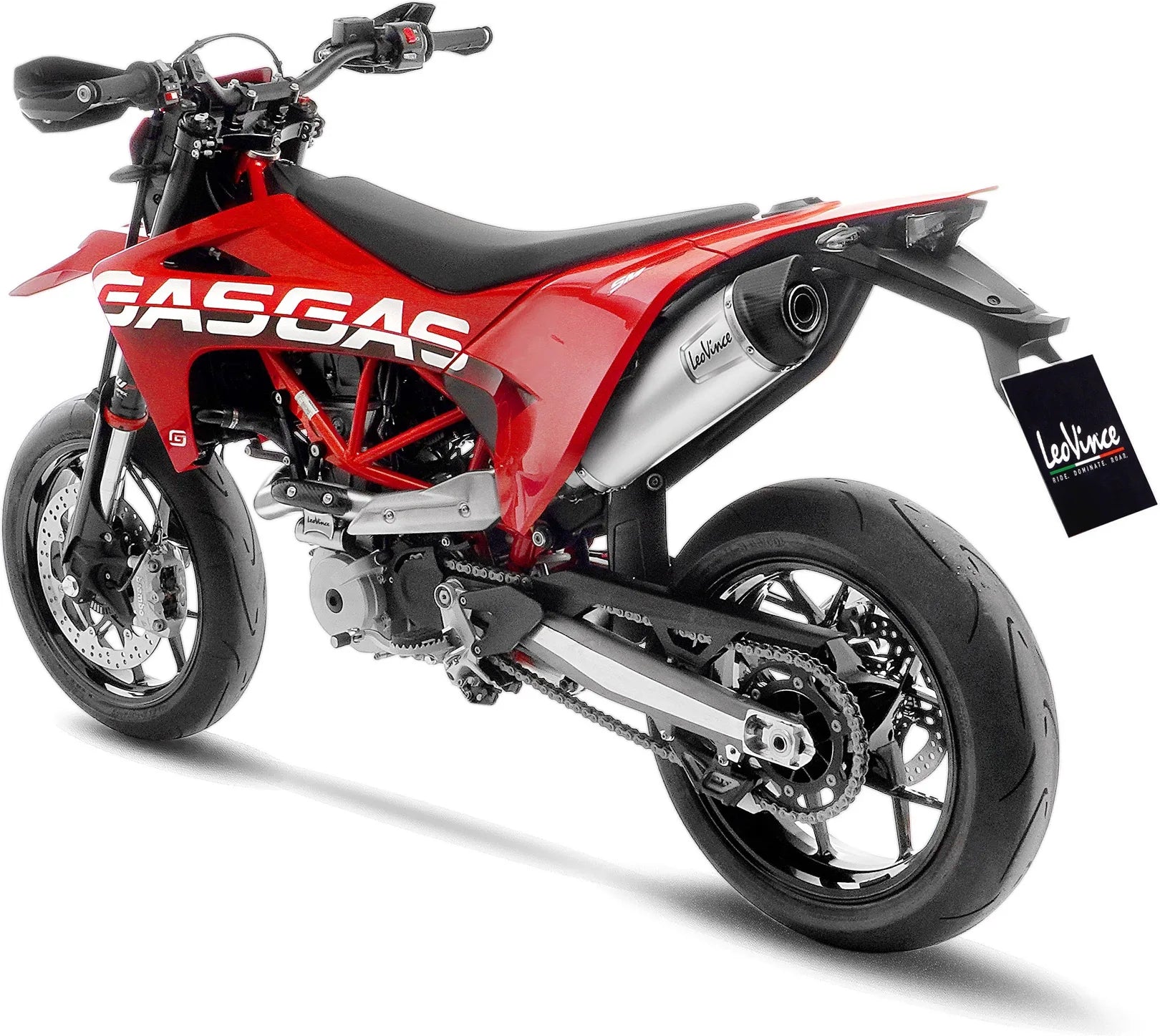 Sistema De Escape Completo Sin Catalizador Y Sin Homologación Acústica Lv One Evo Acero Fondo Carbono - Leovince Compatible Con Gasgas Sm 700 (2022-2024)