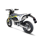 Tubo De Escape Sin Homologación Acústica Lv One Evo Acero Fondo Carbono - Leovince Compatible Con Husqvarna 701 Enduro - Lr (2021-2024)