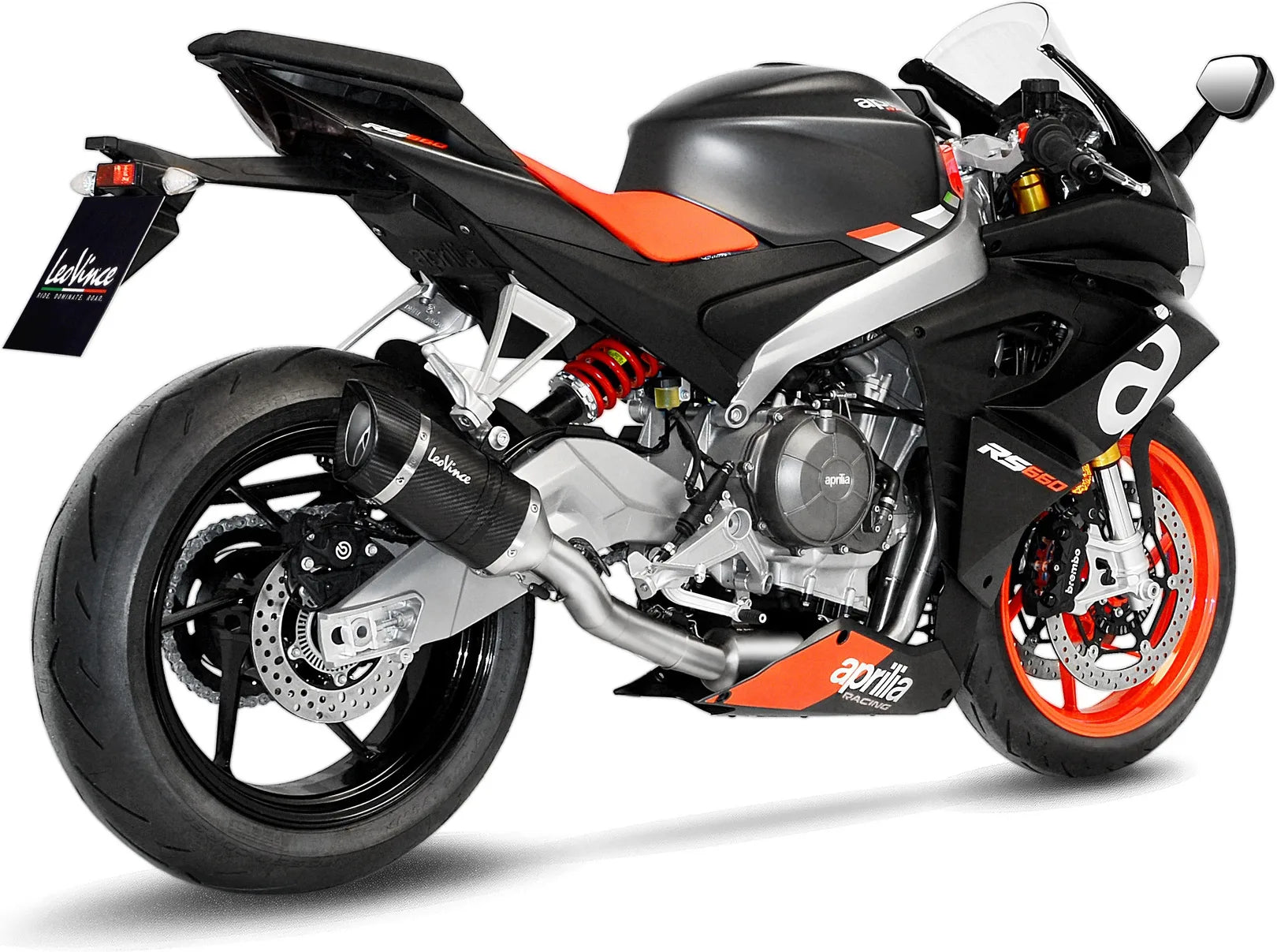 Sistema De Escape Completo Sin Catalizador Y Sin Homologación Acústica Lv Pro Carbono Fondo Carbono - Leovince Compatible Con Aprilia Rs 660 (2021-2024)
