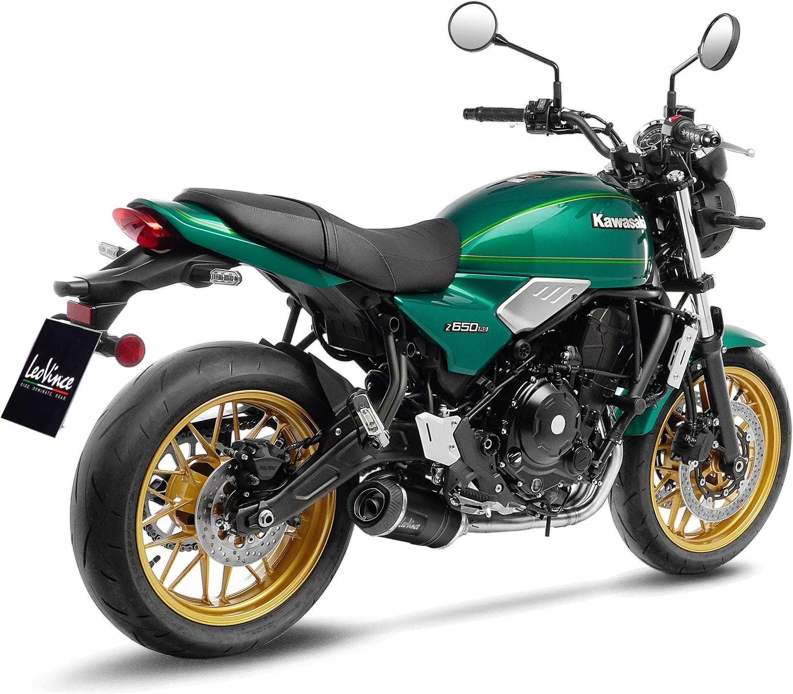 Sistema De Escape Completo Sin Catalizador Y Sin Homologación Acústica Lv One Evo Acero Negro Fondo Carbono - Leovince Compatible Con Kawasaki Versys 650 (2021-2024)