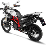 Exhaust Tip With Noise Certification Lv One Evo Steel Black Carbon Fiber End Cap - Leovince Compatible With Bmw F 800 Gs - Adventure (2017-2018)