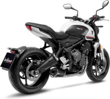 Complete Exhaust System Without Catalytic Converter And Without Sound Certification Lv One Evo Steel Black Carbon Fiber End Cap - Leovince Compatible With Triumph Tiger 660 Sport (2022-2024)