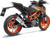 Tubo De Escape Sin Homologación Acústica Lv One Evo Acero Fondo Carbono - Leovince Compatible Con Ktm 390 Duke (2021-2023)