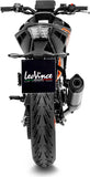 Tubo De Escape Sin Homologación Acústica Lv One Evo Acero Fondo Carbono - Leovince Compatible Con Ktm 125 Duke (2021-2023)