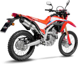 Tubo De Escape Sin Homologación Acústica Lv One Evo Acero Fondo Carbono - Leovince Compatible Con Honda Crf 300 L - Rally (2021-2024)