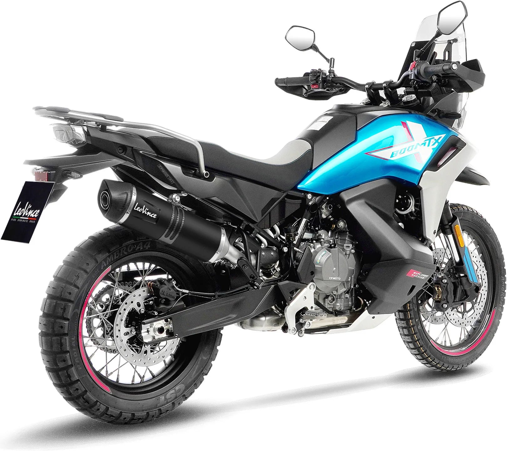 Tubo De Escape Sin Homologación Acústica Lv One Evo Acero Negro Fondo Carbono - Leovince Compatible Con Cfmoto 800 Mt-X (2025-2026)