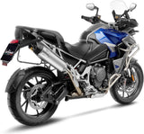 Tubo De Escape Sin Homologación Acústica Lv One Evo Acero Fondo Carbono - Leovince Compatible Con Triumph Tiger 1200 Gt (2022-2024)