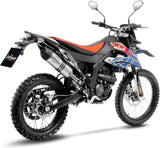 Tubo De Escape Sin Homologación Acústica Lv One Evo Acero Fondo Carbono - Leovince Compatible Con Aprilia Sx 125 (2021-2024)