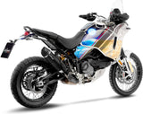 Tubo De Escape Sin Homologación Acústica Lv One Evo Acero Negro Fondo Carbono - Leovince Compatible Con Ducati Desert-X (2022-2024)