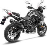 Tubo De Escape Sin Homologación Acústica Lv One Evo Acero Negro Fondo Carbono - Leovince Compatible Con Benelli Trk 702 - X (2023-2024)