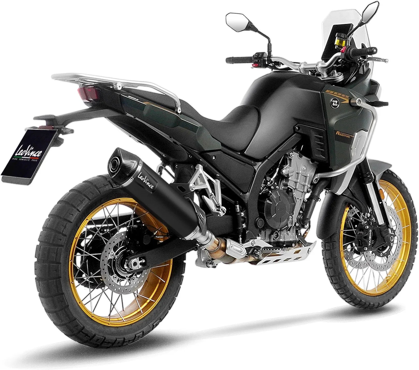 Tubo De Escape Con Homologación Acústica Lv One Evo Acero Negro Fondo Carbono - Leovince Compatible Con Kove Moto 800 X Pro - Adv (2024-2026)