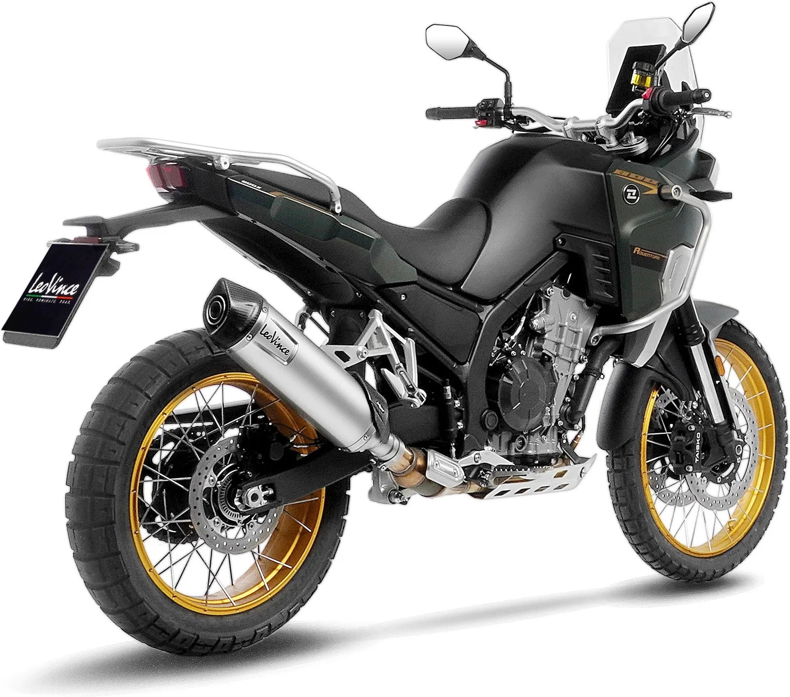 Tubo De Escape Sin Homologación Acústica Lv One Evo Acero Fondo Carbono - Leovince Compatible Con Kove Moto 800 X Pro - Adv (2024-2026)