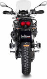 Exhaust Tip With Noise Certification Lv One Evo Steel Black Carbon Fiber End Cap - Leovince Compatible With Moto Guzzi V85 Tt (2019-2023)