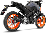 Sistema De Escape Completo Sin Catalizador Y Sin Homologación Acústica Lv One Evo Acero Negro Fondo Carbono - Leovince Compatible Con Yamaha Mt-125 (2025-2026)