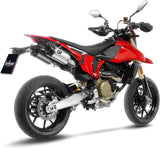 Escape Doble Sin Homologación Acústica Lv Pro Acero Fondo Carbono - Leovince Compatible Con Ducati Hypermotard 698 Mono (2024-2026)