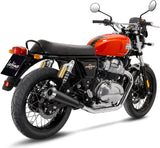 Escape Doble Sin Homologación Acústica Classic Racer Acero Negro Fondo Acero - Leovince Compatible Con Royal Enfield Continental Gt 650 (2019-2026)