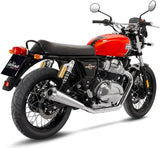 Escape Doble Sin Homologación Acústica Classic Racer Acero Fondo Acero - Leovince Compatible Con Royal Enfield Continental Gt 650 (2019-2026)