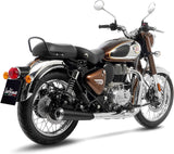 Tubo De Escape Con Homologación Acústica Classic Racer Acero Negro Fondo Acero - Leovince Compatible Con Royal Enfield Classic 350 (2021-2024)