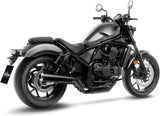 Tubo De Escape Sin Homologación Acústica Classic Racer Acero Negro Fondo Acero - Leovince Compatible Con Honda Cmx 1100 Rebel (2021-2024)