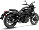 Tubo De Escape Con Homologación Acústica Classic Racer Acero Negro Fondo Acero - Leovince Compatible Con Kawasaki Eliminator 500 - Se (2024-2026)