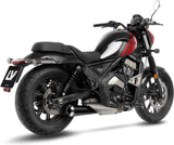 Tubo De Escape Sin Homologación Acústica Classic Racer Acero Negro Fondo Acero - Leovince Compatible Con Moto Morini Calibro Custom (2024-2026)