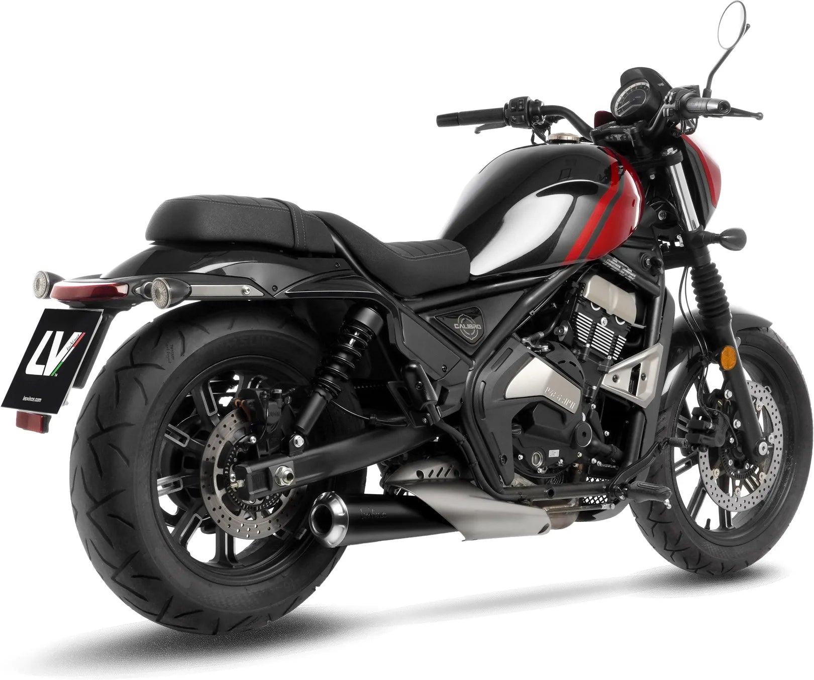 Tubo De Escape Sin Homologación Acústica Classic Racer Acero Negro Fondo Acero - Leovince Compatible Con Moto Morini Calibro Cruiser (2024-2026)