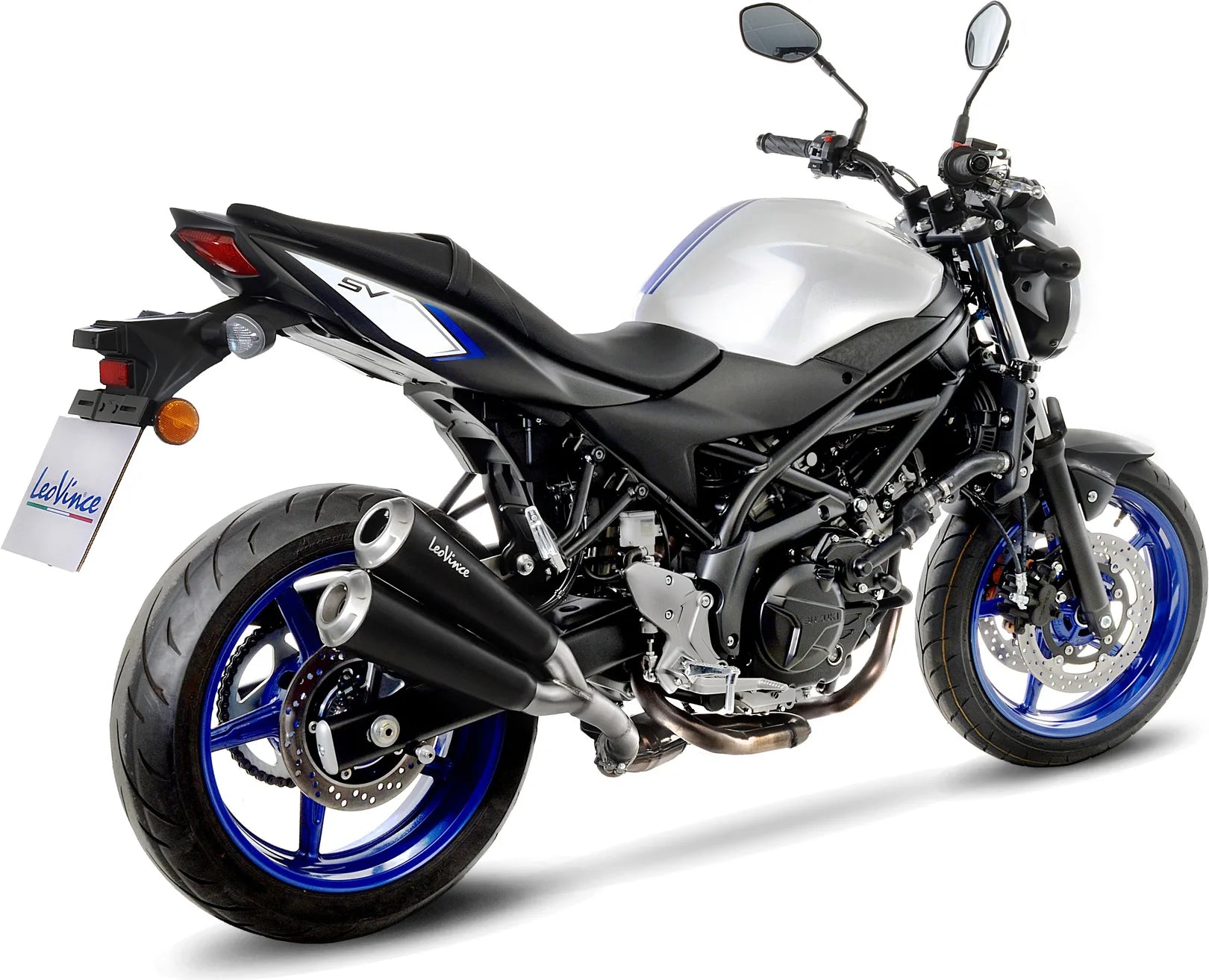 Tubo De Escape Con Homologación Acústica Gp Duals Acero Fondo Acero - Leovince Compatible Con Suzuki Sv 650 X (2018-2023)
