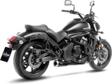 Sistema De Escape Completo Sin Catalizador Y Sin Homologación Acústica Gp One Acero Full Negro Fondo Acero - Leovince Compatible Con Kawasaki Vulcan 650 S (2017-2020)