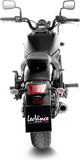 Sistema De Escape Completo Sin Catalizador Y Sin Homologación Acústica Gp One Acero Full Negro Fondo Acero - Leovince Compatible Con Kawasaki Vulcan 650 S (2017-2020)