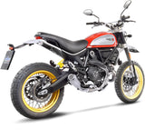 Tubo De Escape Sin Homologación Acústica Lv-10 Acero Fondo Acero - Leovince Compatible Con Ducati Scrambler 800 Desert Sled (2017-2020)